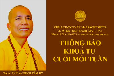 Thông báo khoá tu cuối mỗi tuần