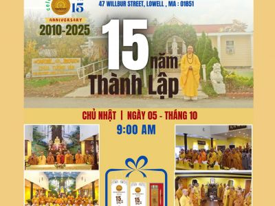 Lễ kỷ niệm 15 năm thành lập Chùa Tường Vân Massachusetts