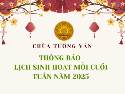 Thông báo Lịch sinh hoạt năm 2025 Chùa Tường Vân Massachussets