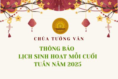 Thông báo Lịch sinh hoạt năm 2025 Chùa Tường Vân Massachussets