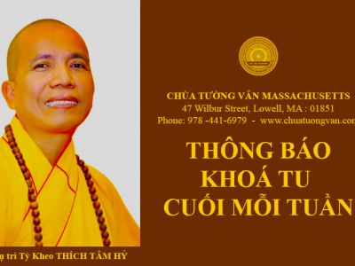 Thông báo khoá tu cuối mỗi tuần
