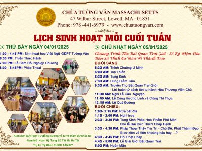 Chương trình Thọ Bát Quan Trai Giới và Lễ Kỷ Niệm Đức Phật Bổn Sư Thích Ca Mâu Ni Thành Đạo